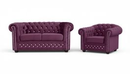 Chesterfield Sofagarnitur 2+1 Sitzer Design Couch Sofa