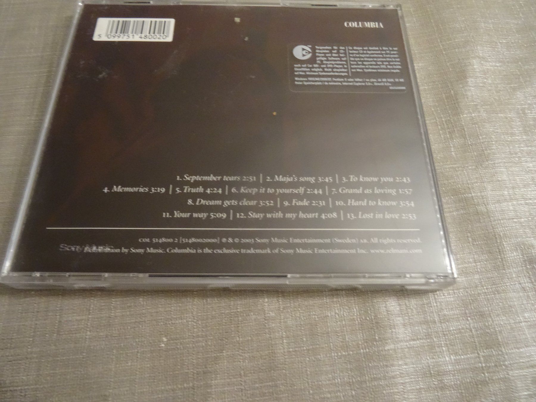 CD: Sophie Zelmani - Love Affair CD – Usato da Olten venduto da Disc-Ausverkauf 1