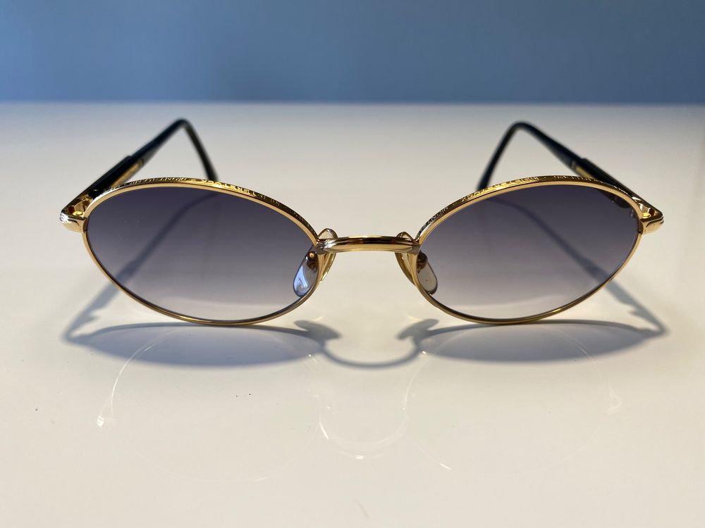 Lunettes De Vue Mont-Blanc 448 Doré Cerclé - Neuf Avec étiquettes Italie