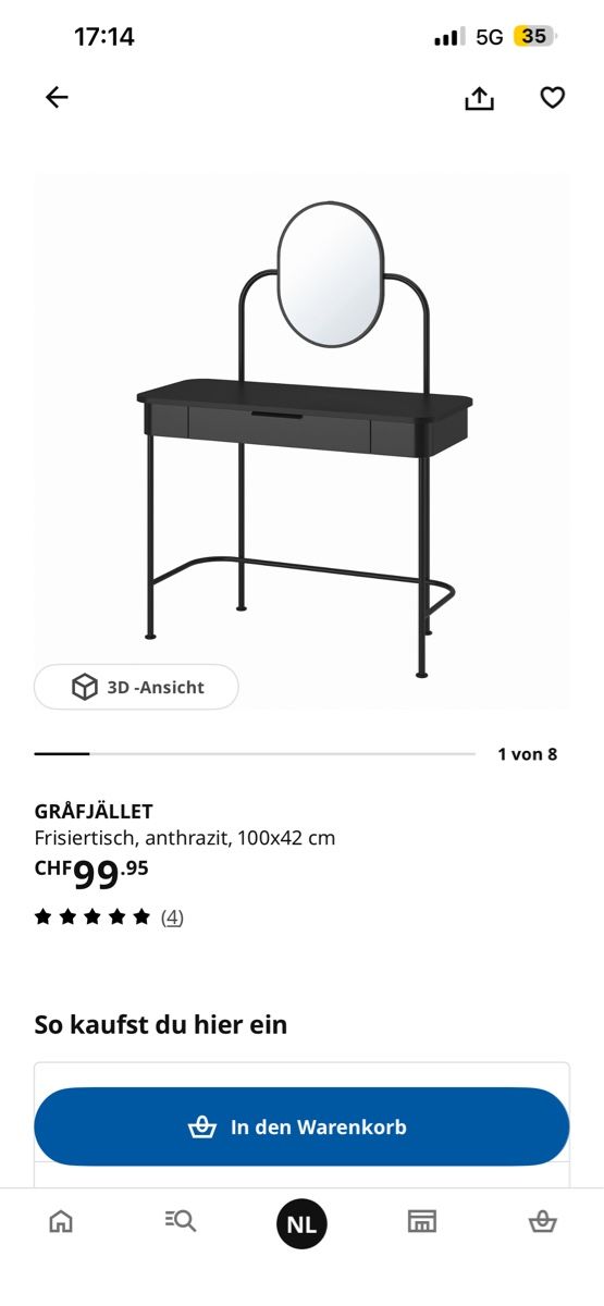 Ikea Tavoli da trucco: Schminktisch mit Spiegel – Nuovo (secondo la descrizione) da Muttenz venduto da nor_jw68 1