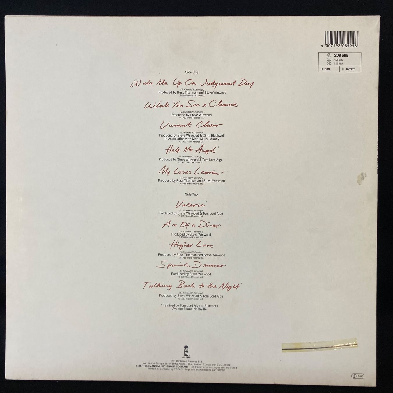 Dischi in vinile: Steve Winwood / Chronicles – Usato da St.Gallen venduto da Out-take 1