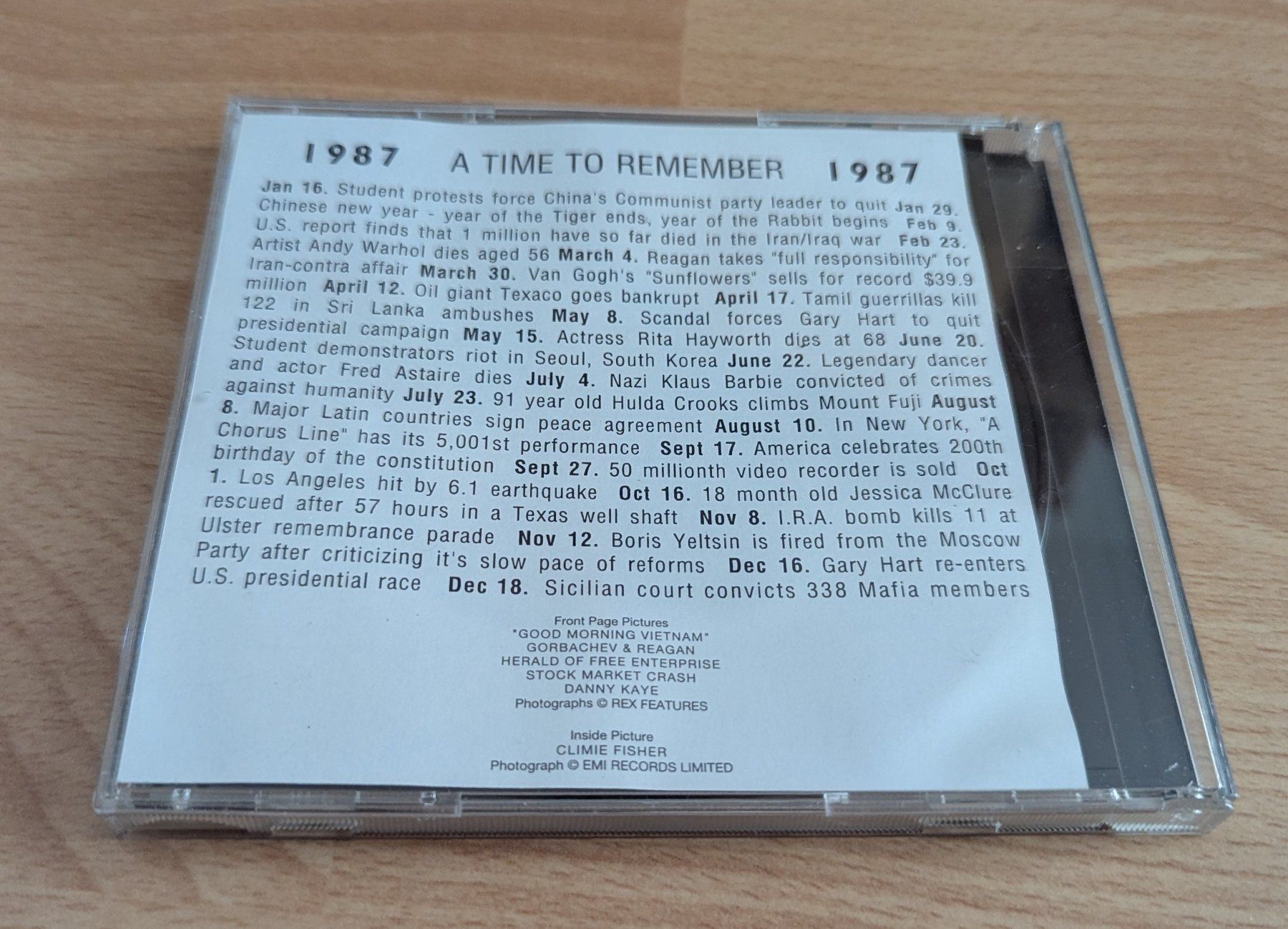 CD: CD Original Chart Hits 1987 – A Time To Remember, top! – Usato da Horgen venduto da snickers58 1
