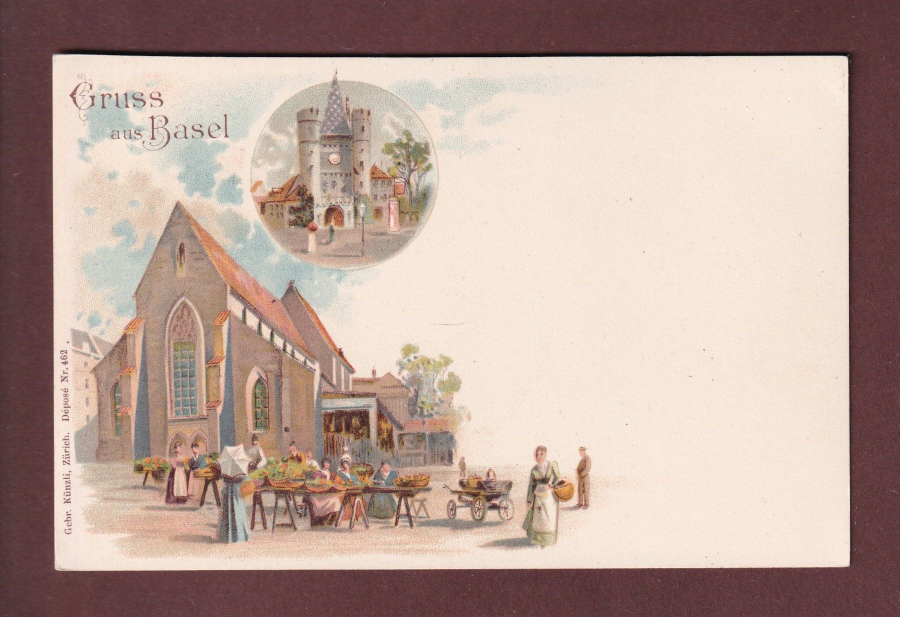 Cartoline postali: Gruss aus BASEL - Litho Künzli – Usato da Pully venduto da nicecards