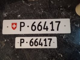 2x Nummernschild PTT Post ausrangiert 66417