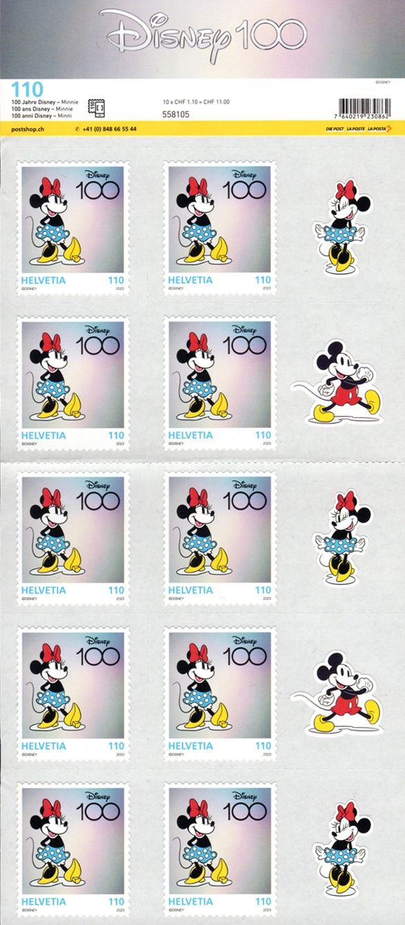 Alle Briefmarken: Bogen 100 J. Walt Disney - Minnie Mouse** – Neu (gemäss Beschreibung) aus Dottikon von haeusibuh5