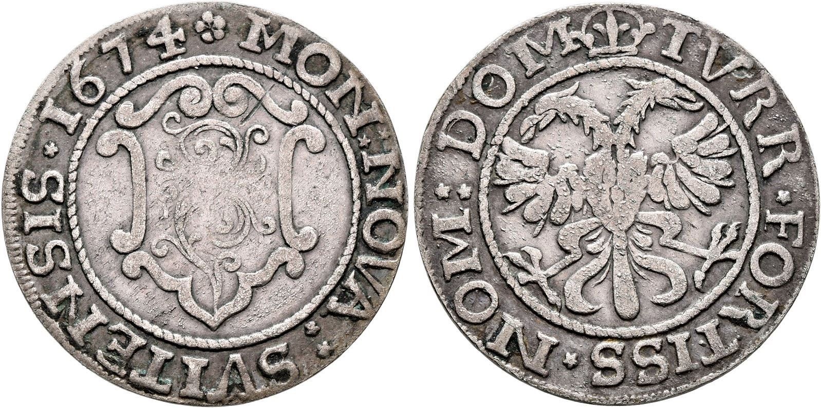 Alle Münzen: Schwyz: Örtli 1674 +++ (silber) +++ – Gebraucht aus Pfungen von Aguti77