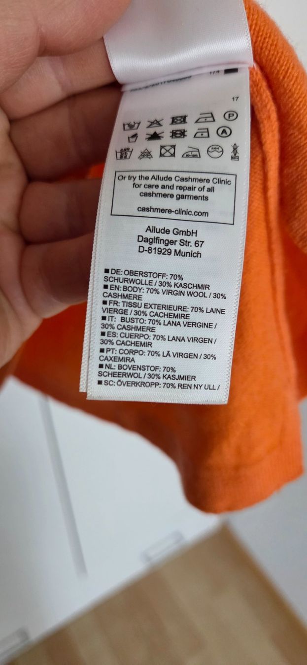 Allude Maglioni & Felpe: Allude Kaschmir Pullover Orange, Gr. S – Usato da Hellbühl venduto da Veci02 3
