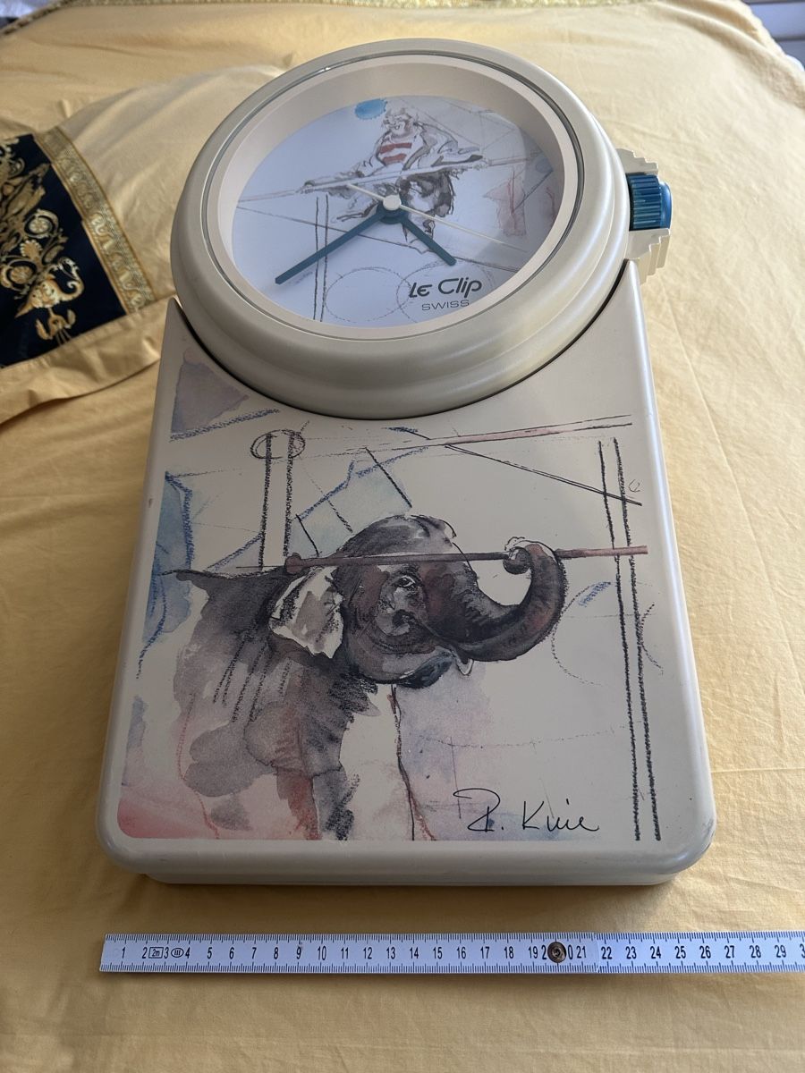 Gemälde: Rolf KNIE  gemalt  auf Blech/Uhr – Neu (gemäss Beschreibung) aus Mumpf von A_B_E 3