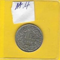 4 x Fr. 1.-1955 Qualität u.E. alleVZ+/Schutzhülle/Sofortkauf