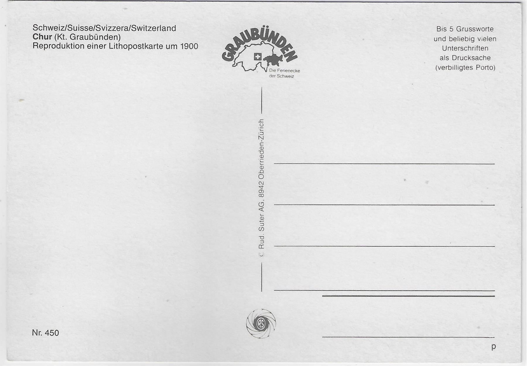 Cartoline postali: Gruss aus Chur - Repro – Antico da Ettingen venduto da Kartenplanet 1