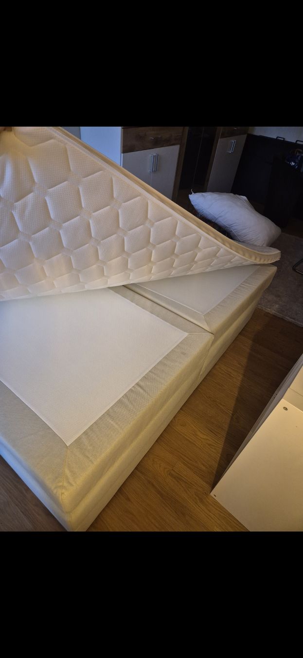 Conforama Betten: Boxspringbett mit Kopfteil hellbeige  – Neu (gemäss Beschreibung) aus Lufingen von ane_mbx8 1