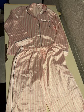 Pyjama Victoria's Secret gestreift rosa Grösse M