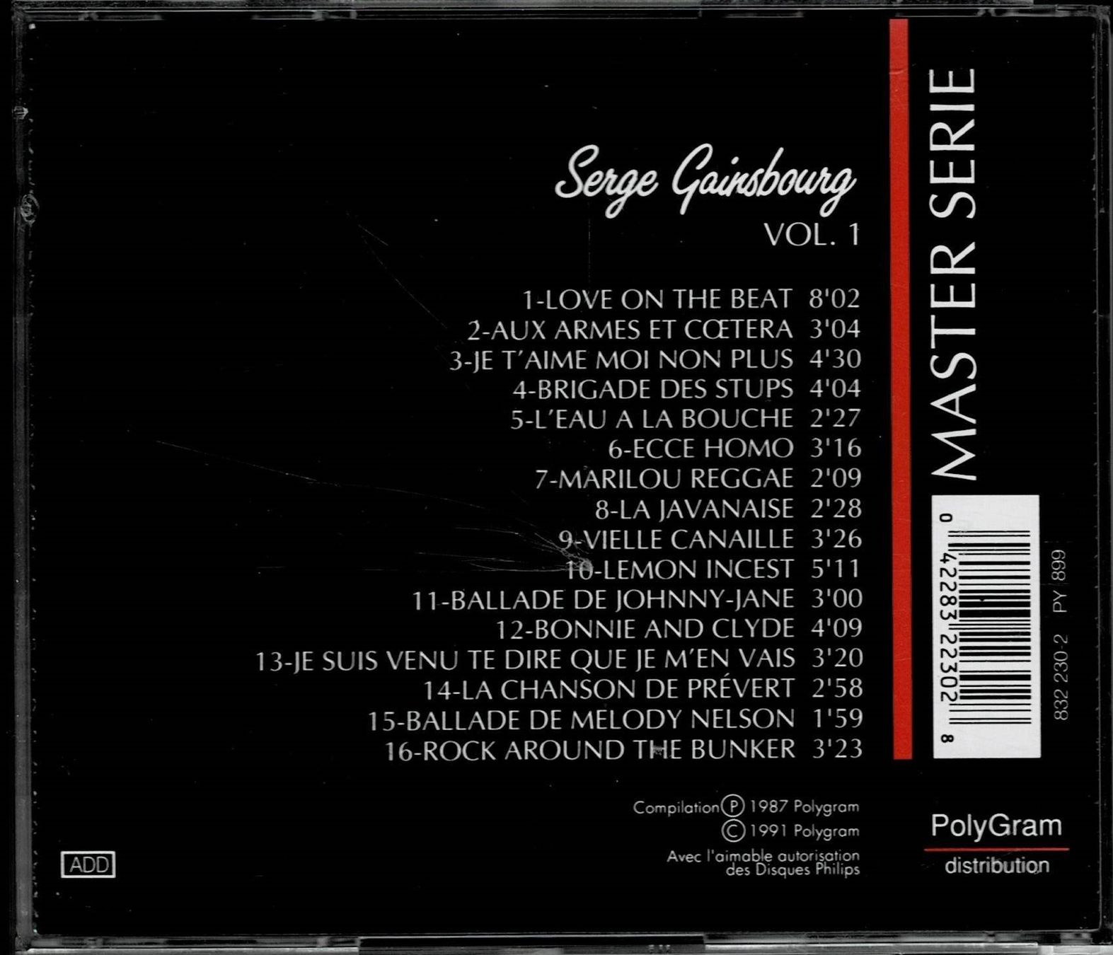 CDs: Serge Gainsbourg - BEST OF (Master Serie) - ab 1.- – D'occasion à Rütihof par Highwayjackie 1