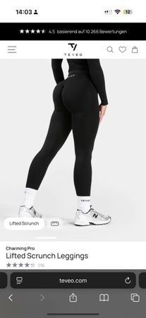 TEVEO Leggings schwarz charming pro Lifted Scrunch Grösse S
