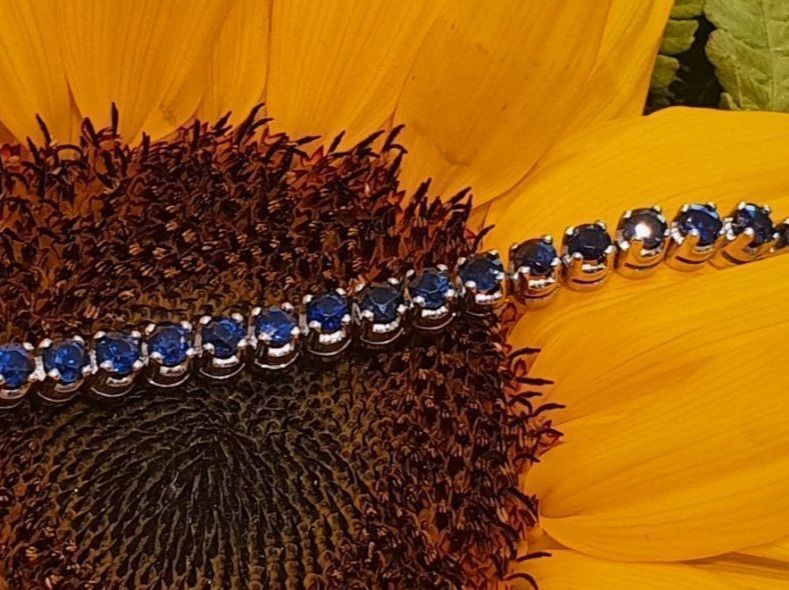 Bracelets: Tennis Bracelet 42 wunderschöne Saphir – Neuf (Voir description) à Unterägeri par Altgoldschmuck 8