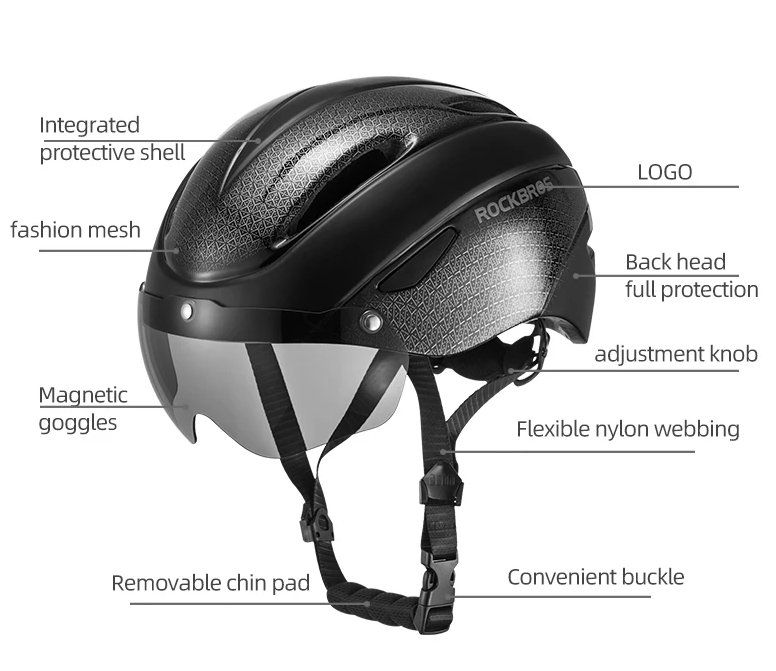 Caschi: Fahrrad Helm mit Licht und Brille – Nuovo e nell'imballaggio originale da Châtelaine venduto da topshop.switzerland 7