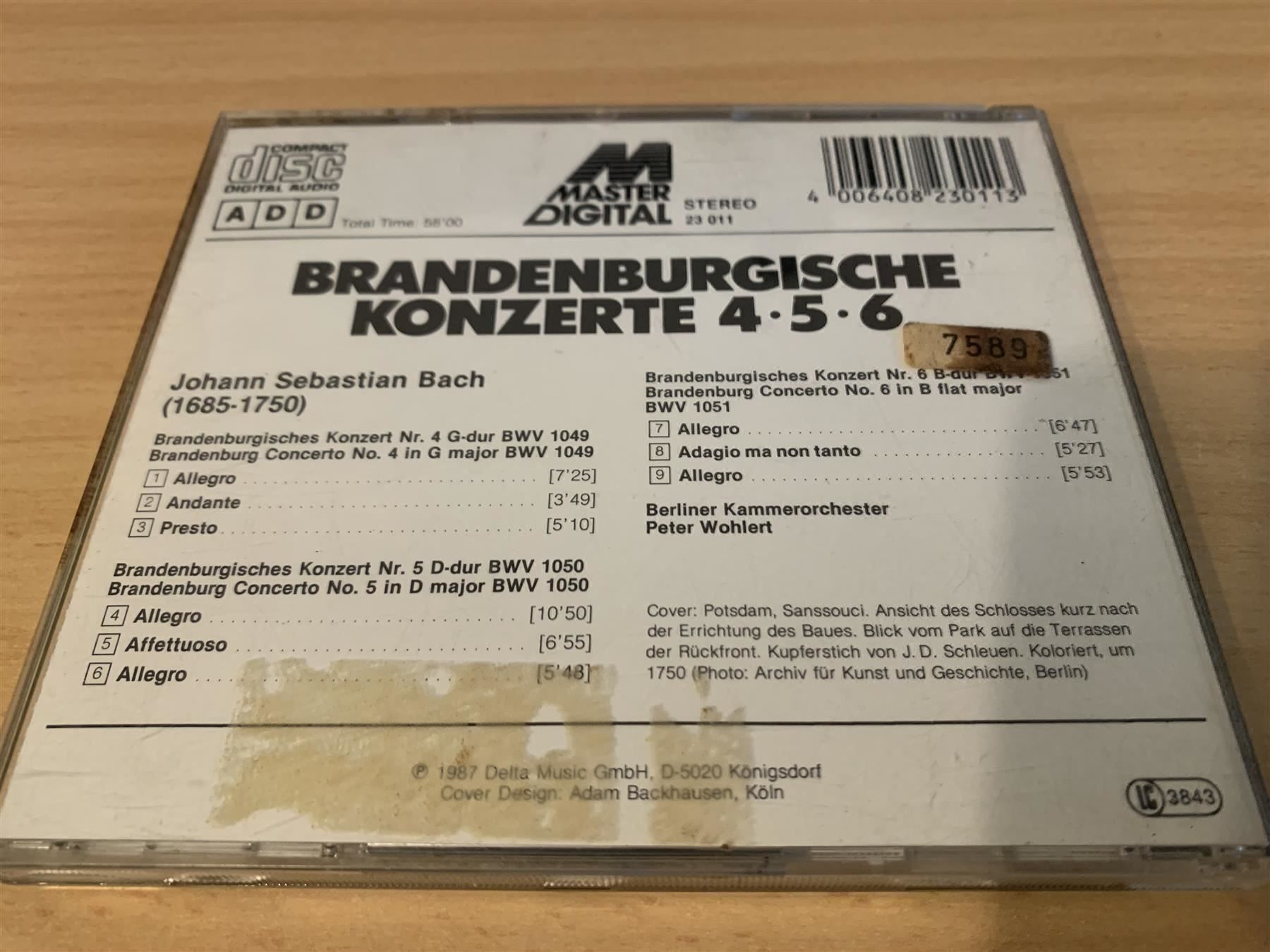 CDs: J. S. Bach, Kammerorchester Berlin – D'occasion à Rikon im Tösstal par Alpenmutz 1