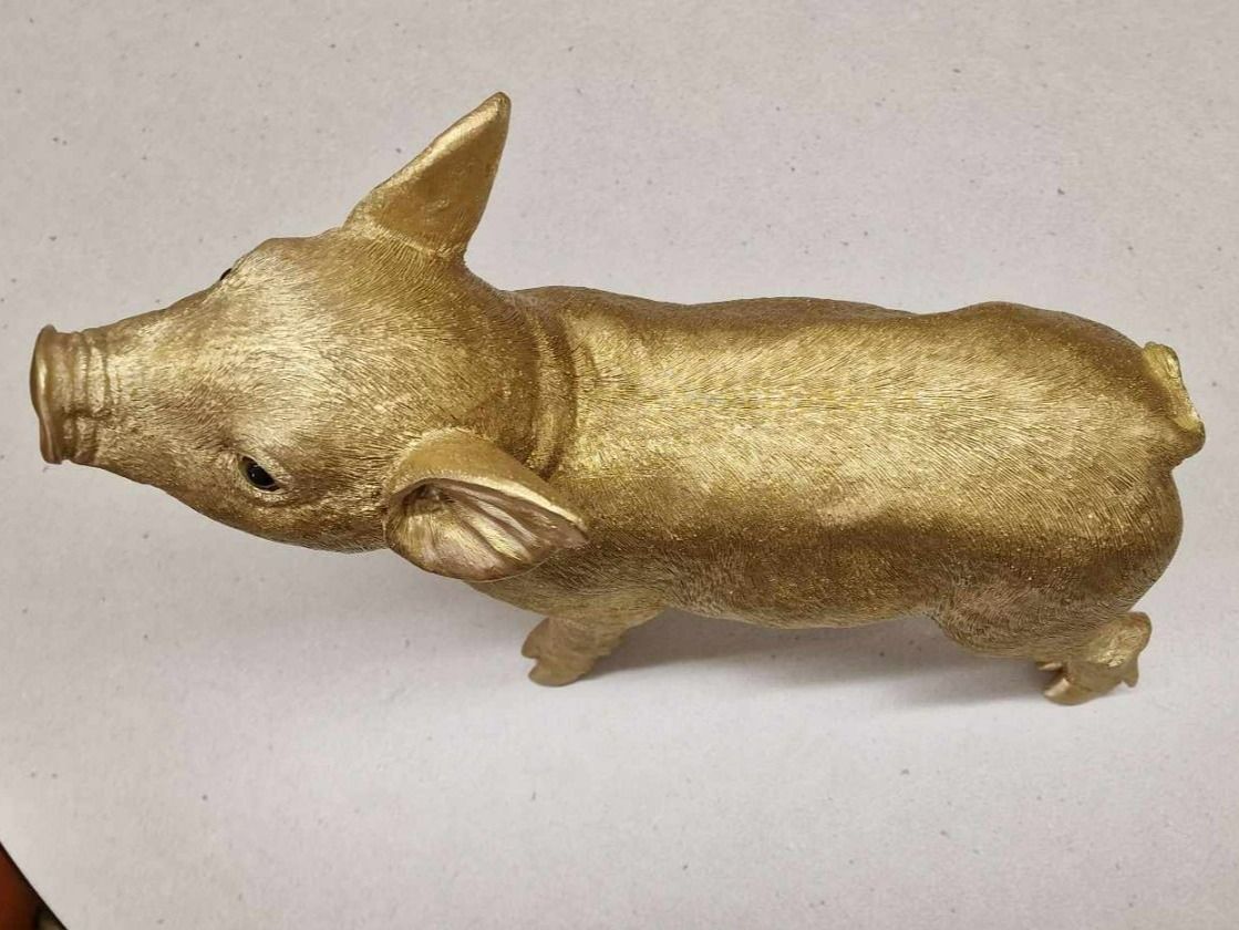Statuette: Schwein / Ferkel Gold – Nuovo e nell'imballaggio originale da Schaffhausen venduto da AtelierPudesco 4