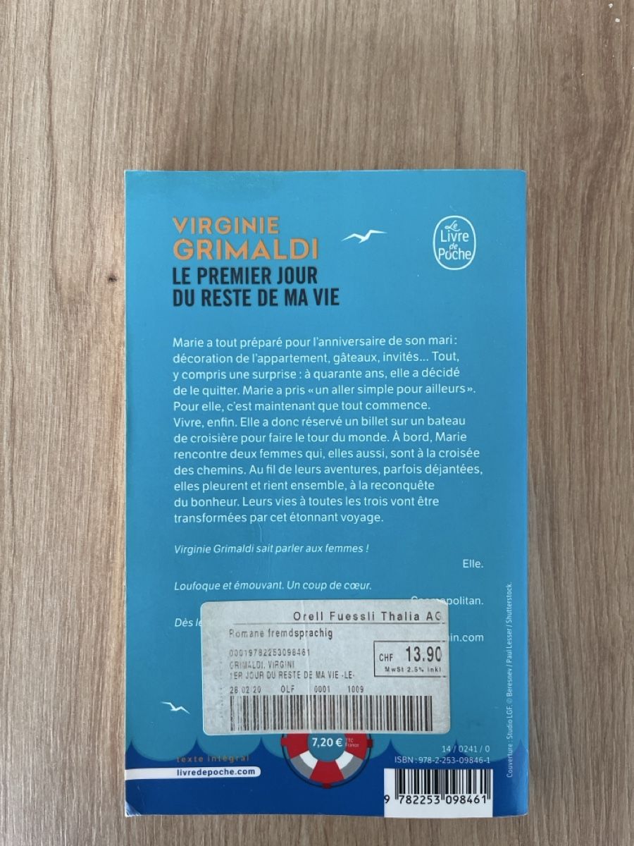 Bücher: Virginie Grimaldi: "Le premier jour du reste de ma vie" – Neu (gemäss Beschreibung) aus Hombrechtikon von Kaatja 1