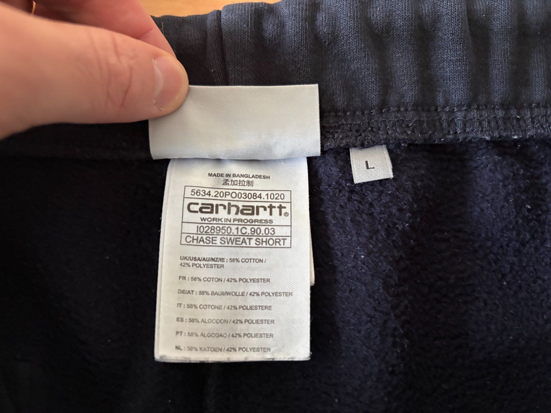 Carhartt Pantaloni: Carhartt WIP Chase Sweat Short Mitternachtsblau – Usato da Muri AG venduto da as.secondary 3