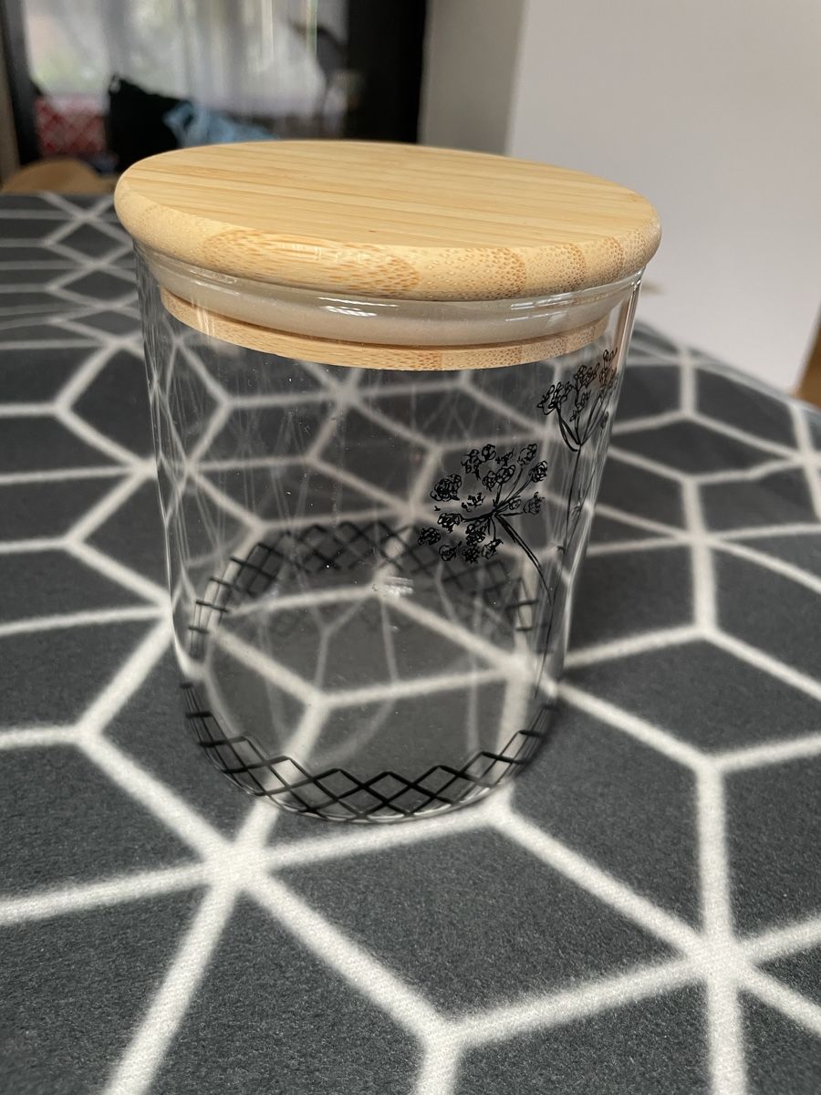 Migros Gläser: Vorratsglas Glas mit Bambusdeckel - Blume Muster  – Neu (gemäss Beschreibung) aus Rheineck von cha_p9qy 3