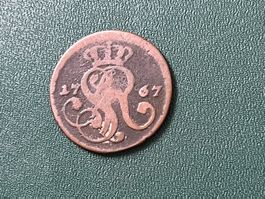 Polen 1 Grosz Münze Jahr 1767