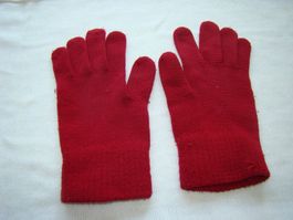 Handschuhe rot gestrickte Optik