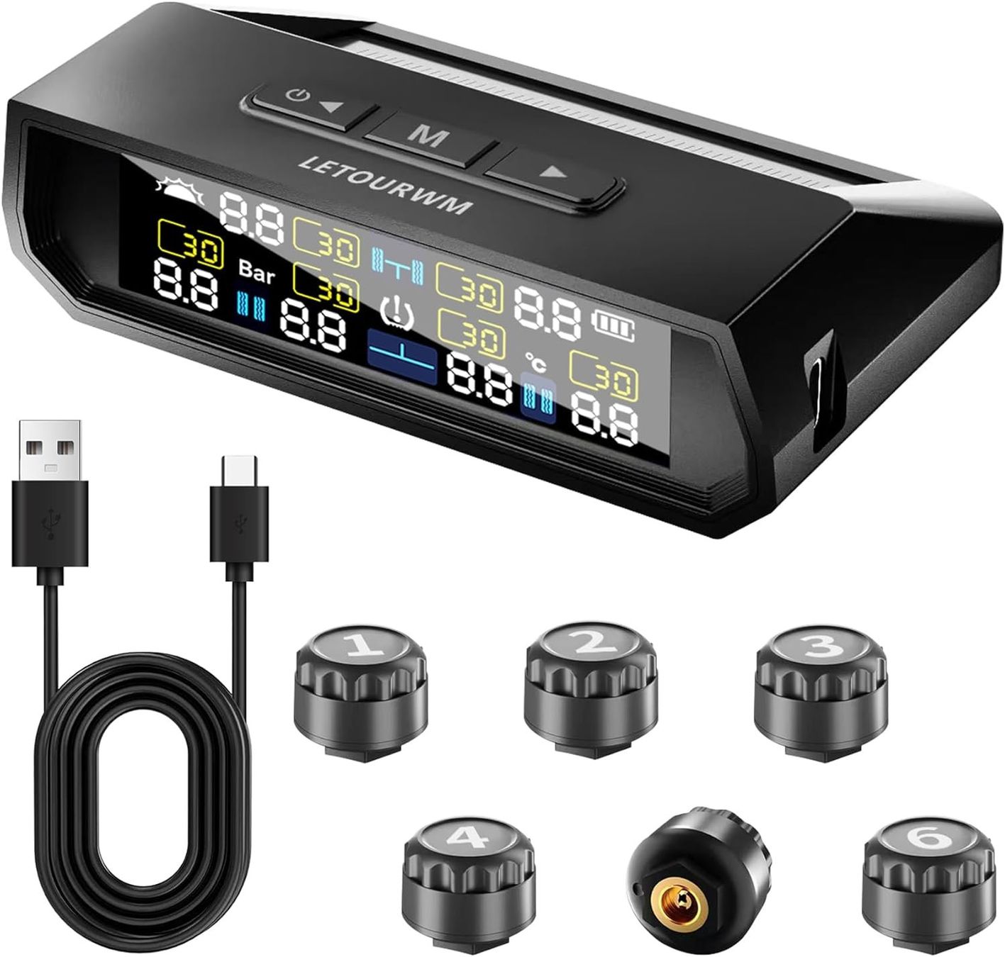 Toutes les pièces auto: TPMS Reifendruckkontrollsystem Solar USB neu – Neuf avec emballage d'origine à Bioggio par natan81 2