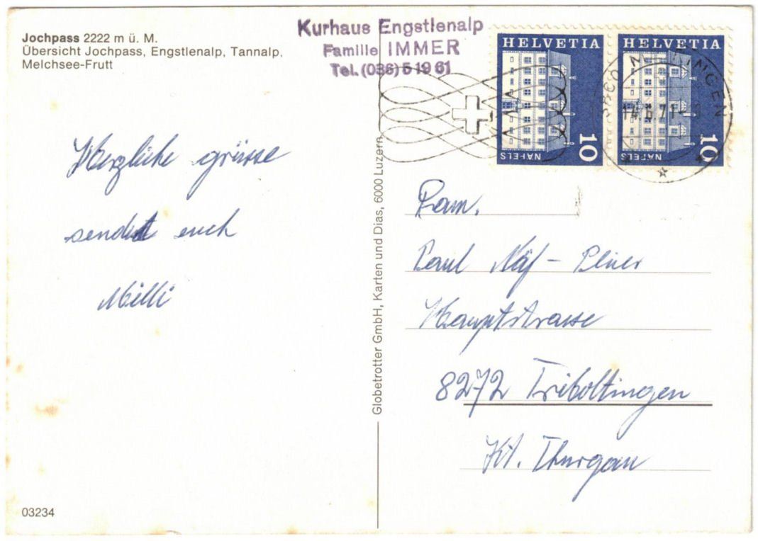 Cartoline postali: Engelberg - Jochpass – Usato da Binningen venduto da Mountainrider 1