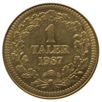 Jeton 1 Taler 1987 Intermünzen