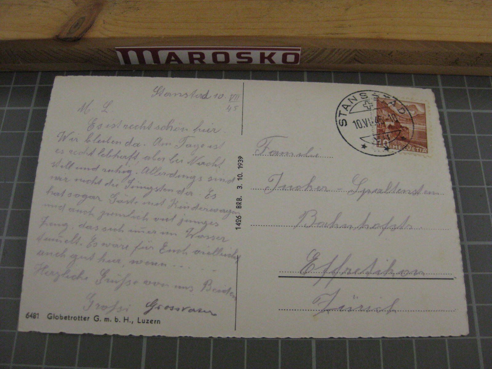 Cartoline postali: Stansstad Hotel Winkelried mit Brisen, ., Kleinformat – Usato da Malters venduto da Marosko 1