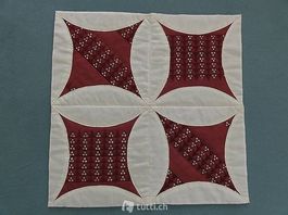 Patchwork - Quilt weinrot/beige