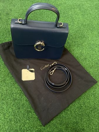 Sac à main Cartier bleu cuir  Panther 👜