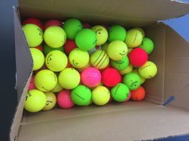 100 Golfball Golfbälle farbig (ohne Markierungen)