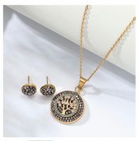 18K Gold Halskette Set Designe Swarovski Kristall Baum