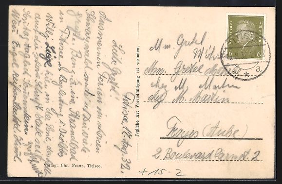 Cartoline postali: Titisee /Schwarzwald, Zeppelin über dem – Usato da Berlin venduto da bartko-reher 1