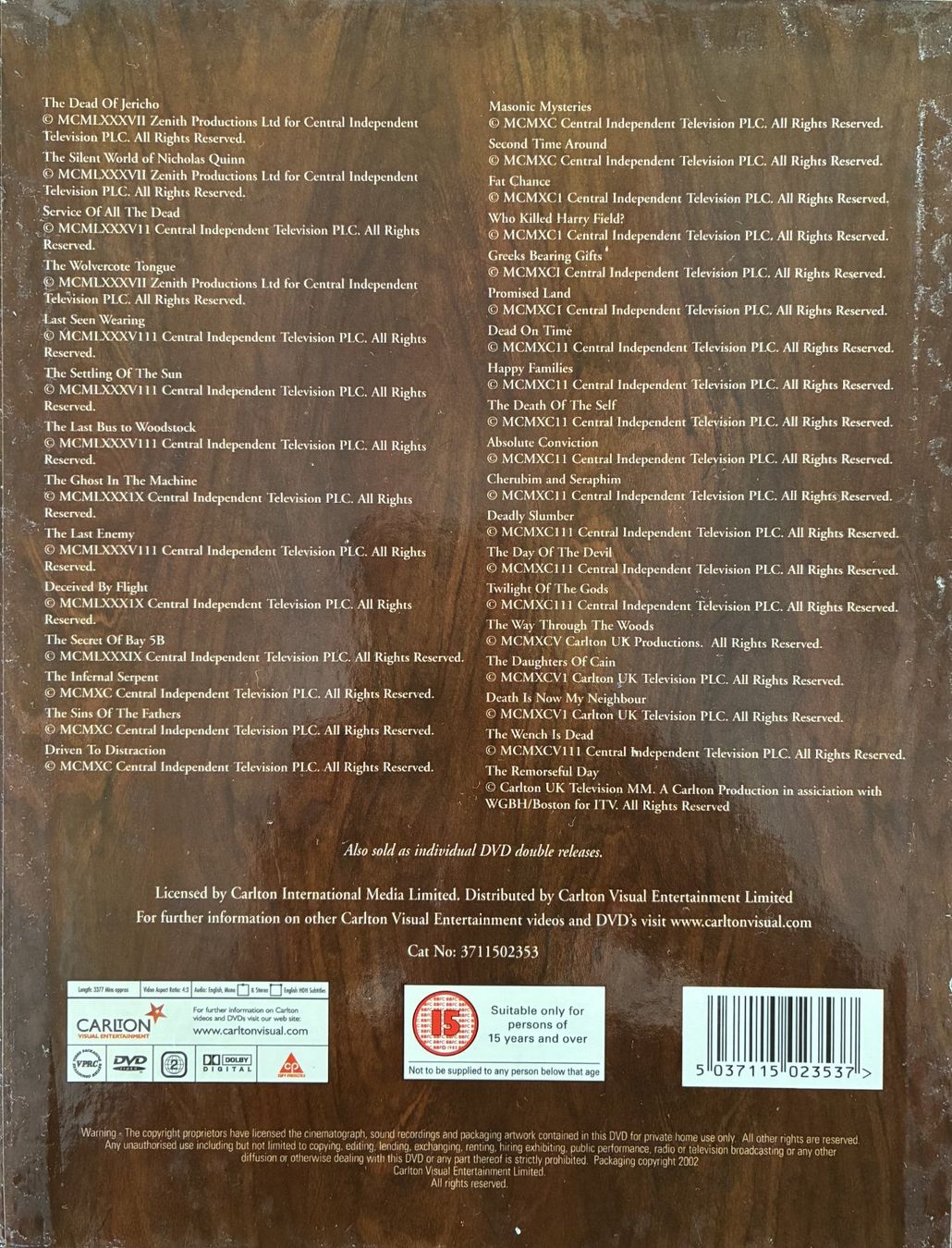 Alle DVDs: Inspector Morse The Complete Case Files 33 DVD Boxset – Gebraucht aus Ringgenberg BE von ziggythecat 1