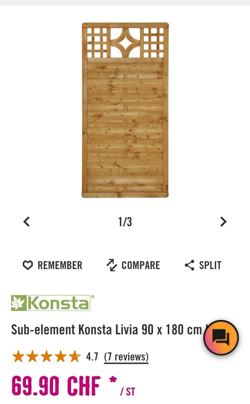 Fendivista: Sichtschutz, Gartenzaun Holz – Usato da Winterthur venduto da tim_cl8x 4