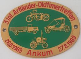 Plakette 3.Int. Artländer-Oldtimertreffen 26-27.8.1989 Ankum