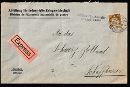 Express-Brief, Kriegswirtschaft 6.XI.19 von Bern