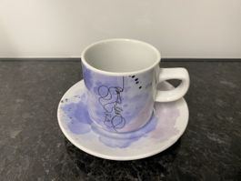 Exklusive Kaffeetasse mit Unterteller, neu & OVP