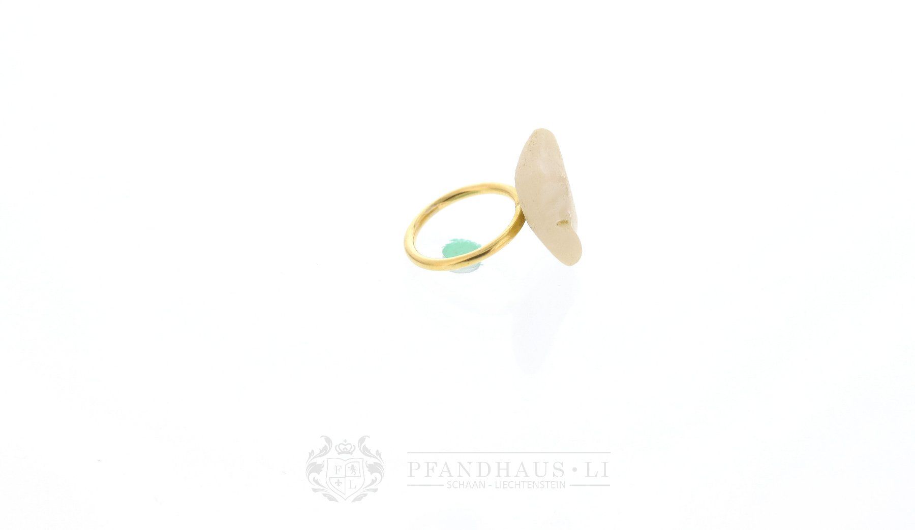Anelli: EIGENWILLIGER RING AUS 18K GOLD MIT GROSSEM STEIN – Usato da Schaan venduto da Pfandhaus-LI 7