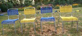 4 Original Spaghetti Gartenstühle mit Armlehnen