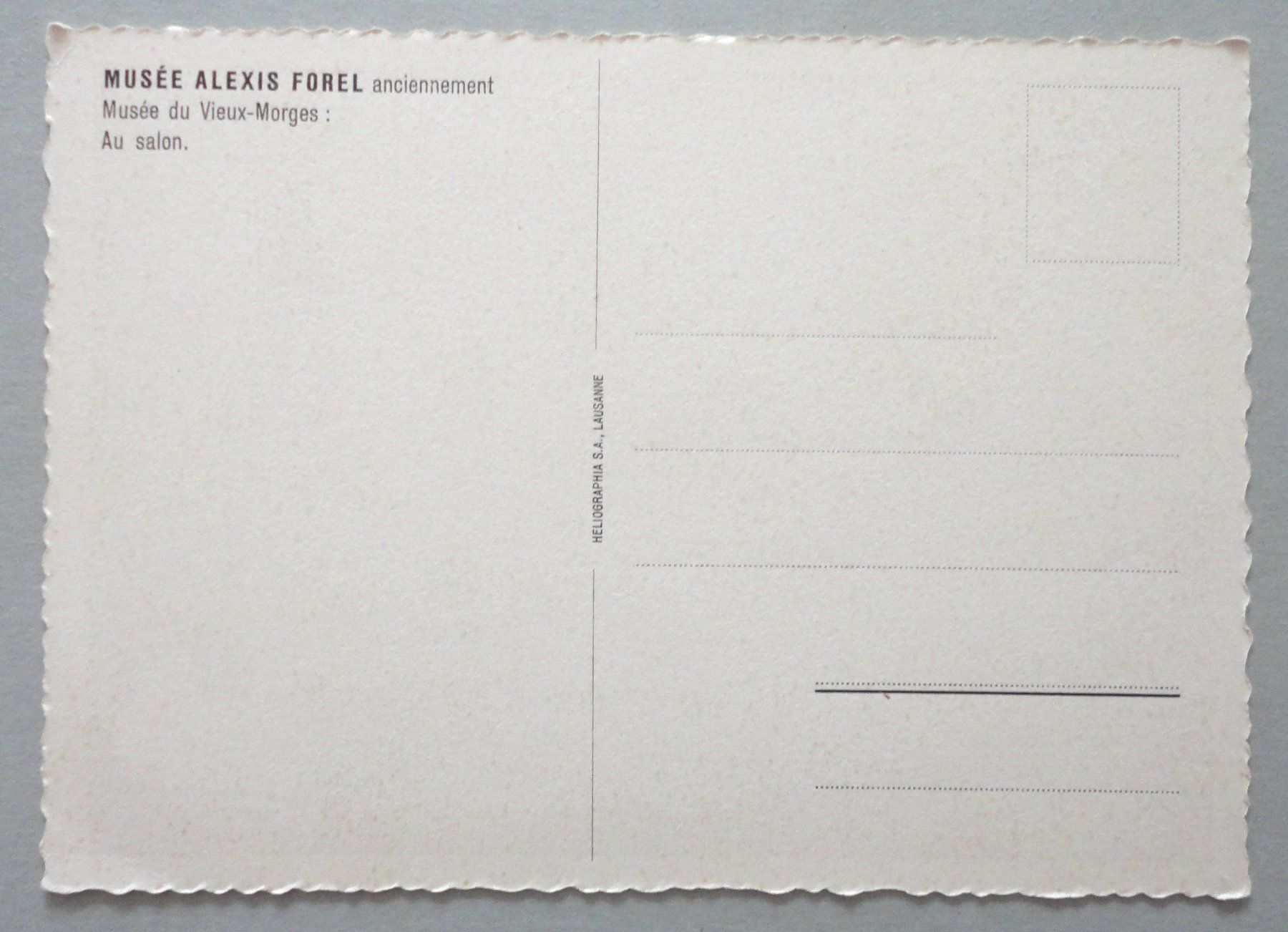 Cartoline postali: Morges, Musée Alexis Forel - Au salon – Usato da Fétigny venduto da Billy2miny 1