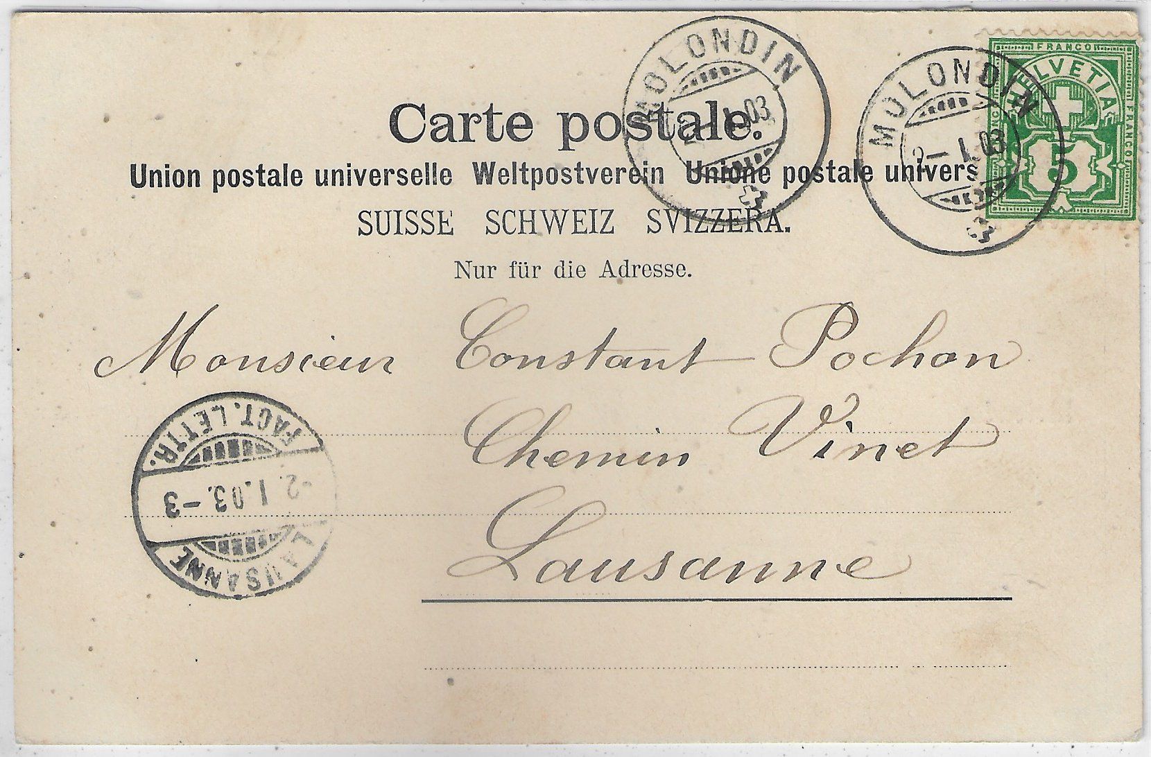 Cartes postales: Souvenir de Molondin – D'occasion à Ettingen par Kartenplanet 1