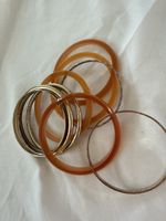 Armreife Set Orange Gold Silber 7 Stücke guter Zustand