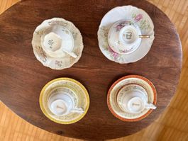 Vintage Tea Cups Collection, Set of 4