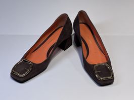 SANTONI Pumps Wildleder mit Schnalle (Gr. 36.5)