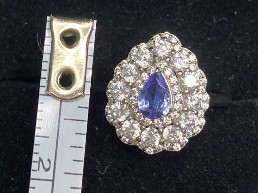 Anelli: Wunderschöner Tansanit Ring mit Diamant Immitaten 925 Silber – Nuovo (secondo la descrizione) da St. Gallen venduto da GIULESGG 5
