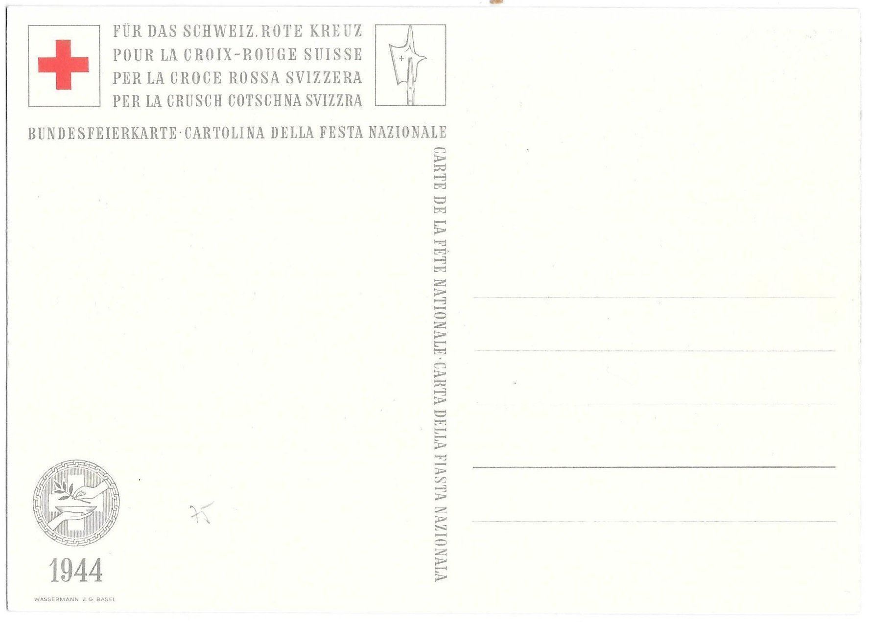 Tous les timbres: Bundesfeier-Postkarte Nr. 75 ** 1944 – Neuf (Voir description) à Olten par clotaldi 1